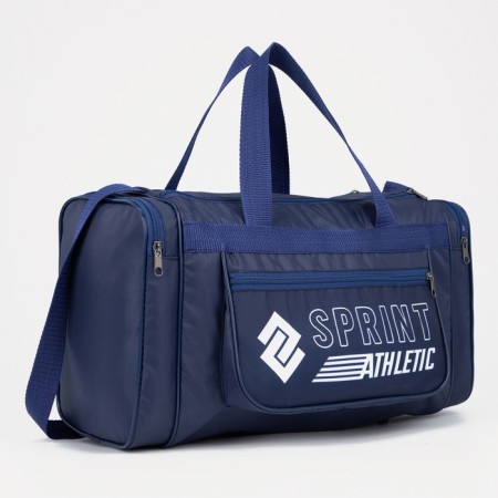 Sports bag with lightning, 3 outer pockets, blue color