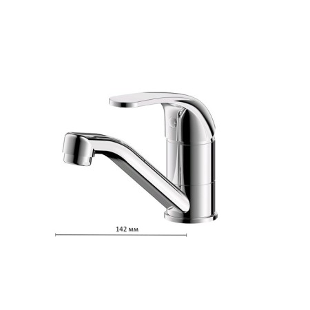 Bravat Fit F123318CP-RUS kitchen mixer, single-legged with long spout, chrome