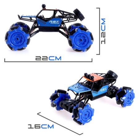 Radio-controlled machine "Jeep-Akobat", 4WD, gesture control, operates on the battery, blue color-1