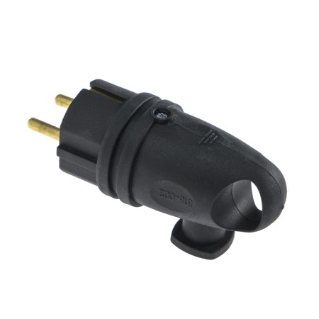 File corner fork with ring B16-002, 16 A, 250 V, IP44, with salary, rubber, black-1