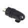 File corner fork with ring B16-002, 16 A, 250 V, IP44, with salary, rubber, black
