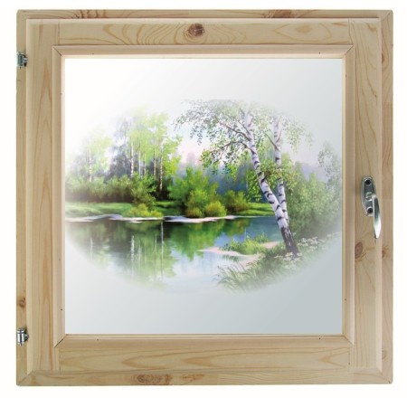 Window 50x60 cm, "forest fairy tale", single -chamber double -glazed window, seal, needles