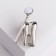 Brooch "Tooth with a mirror", white color in silver