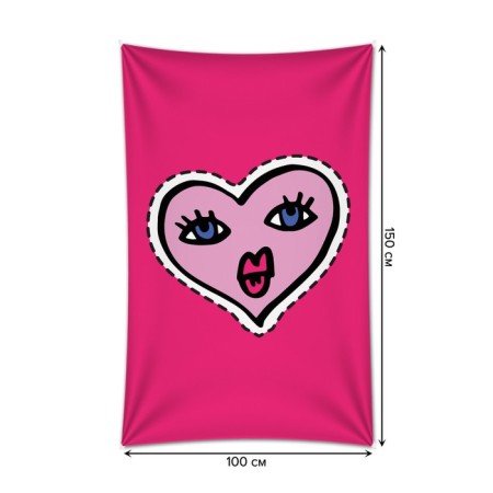 Decorative panel with photo printing "Heart", vertical, size 100x150 cm-1