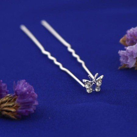 Hair hairpin "Mini butterfly" 0.8 cm, mix