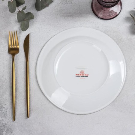 Porcelain dessert plate Tiffany, D = 22.2 cm, white color-2