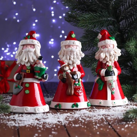 Christmas tree decoration "Santa Claus with a curly beard" 10x19 cm, mix