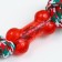 Cable toy with a bone, up to 150 g, up to 40 cm, red-white-green