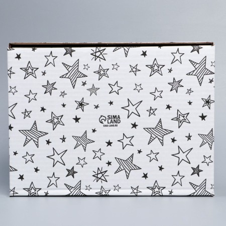 Box Gift team, packaging, “stars”, white, 27 x 21 x 9 cm-5