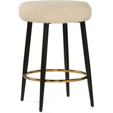 Barrier stool Plato Metal/Builder fabric, black/white 43x43x65 cm