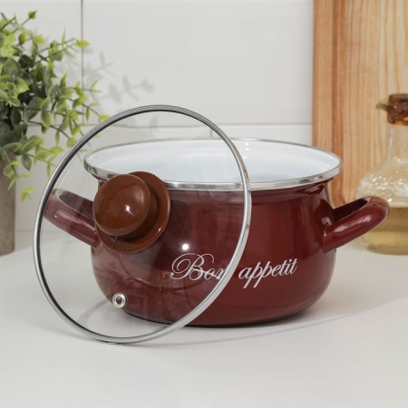 Poster "Bordeaux", 2.1 l, glass cover, induction, burgundy color-1