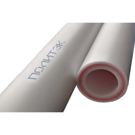 Polypropylene pipe "Politek" reinforced with fiberglass, d = 20x3.4 mm, PN25, 4 m, white