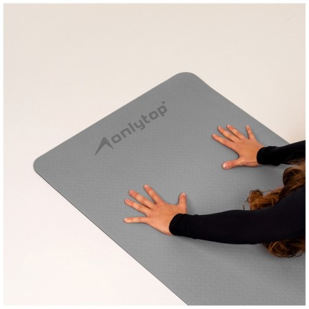 Fitness and yoga mat, 183x61x0.6 cm, gray/black color-8