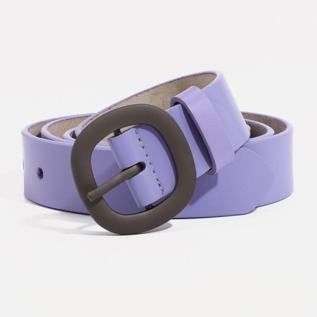 Women's belt, width 2.5 cm, screw, buckle metal, lilac color