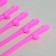 Tubes on a bacheloretterator, plastic, pink, 6 pcs