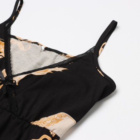 Female set (robe/top/pants), black color, size 48-12