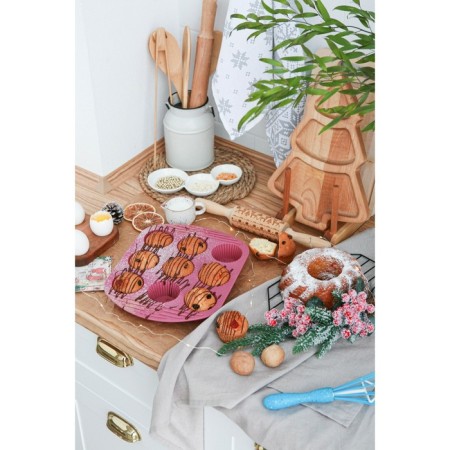 The form for baking the share "Sweets. Circle ", silicone, 27 × 22 × 3 cm, 9 cells (6 × 6 × 3 cm), color mix-11