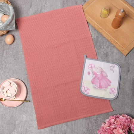 Kit kitchen rabbit Squet 19x19cm, waffle towel 35x60cm