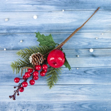 Decor "Winter Dreams" Kalina Red Apple cones, 25 cm-1