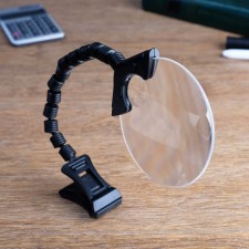 Lupa desktop 2.5x, 5x, on a flexible leg, with a clothespin,