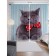 Photostes "Gray Topic Scottish Vislouhai", Saten, size 145x265 cm, 2 pcs