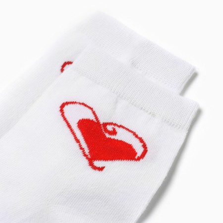 Women's socks "hearts", white color, rr 23-25-1