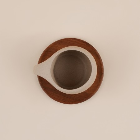 Ceramic circle SL Home "Stone Forest", 220 ml, on a wooden stand, D = 12 cm-3