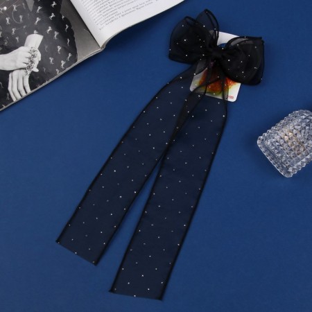 Hair clip "Schoolgirl" bow point, 12x30 cm, black