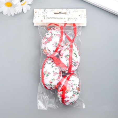 Decor Easter suspension "Flower Print" set 4 pcs mix 7x5 cm-4