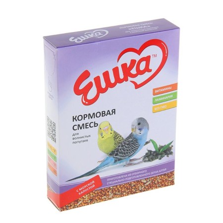 Feed "Eshka" for wavy parrots, with sea cabbage, 500 g