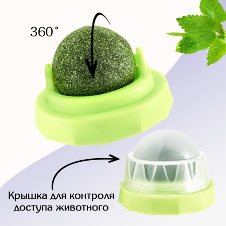 A toy for cats from cat mint "rotating ball" based on 5 x 4 cm, green-1