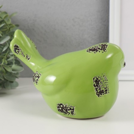 Pig a piggy bank Ceramics "Green Sparrows" 18.8 11.9x13 cm-1