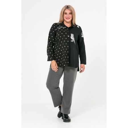 Female shirt, size 52, black color-1