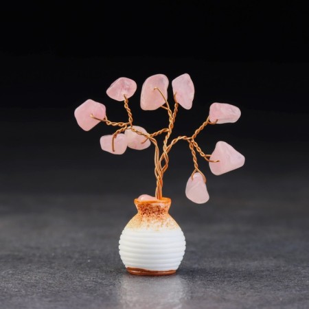 Souvenir "Tree of love. Pink quartz", natural stone, 7 x 3 cm-1