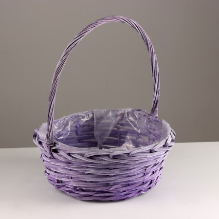 A set of baskets of 3 pcs, d34x14xh40 cm, lilac, willow-2