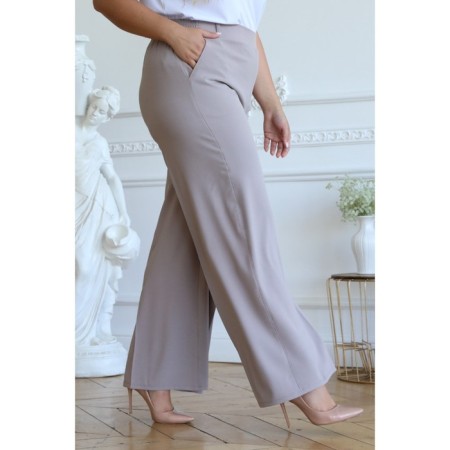 Female trousers, size 54, light gray color-4