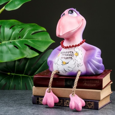 The piggy bank "Raven - Beauty requires the means" purple, 20cm-2