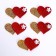 Decorative hearts, set 5 pcs., Size 1 pcs: 5 × 3.5 cm, color red-golden color
