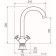 Kitchen mixer RMS SL115-274F, two-wound, fastening nut, high spout, chrome