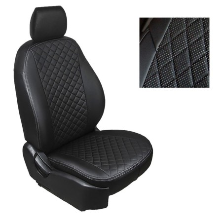 Autorekhli for Lada Granta Sedan, (40/60), 2019-n, rhombus, eco-leather, set