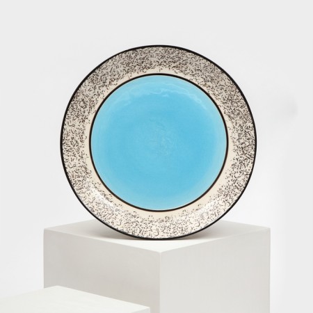 Ceramic plate "Persia", flat, 25 cm, blue, 1 variety, Iran-4