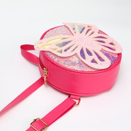 Baby backpack on lightning, bright pink color-3