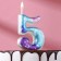 Candle for cake the number "5", space, 5.5 cm, 16 minutes