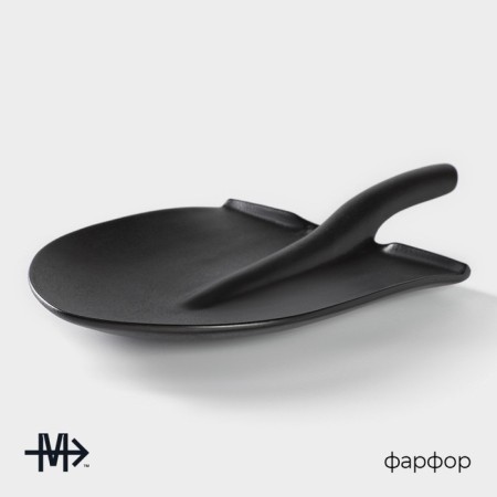 Porcelain dish for feeding Magistro Carbon "Bubble", 35.5 × 20.2 cm, black color-1