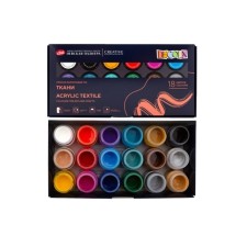 Painting on fabric, set of 18 colors x 20 ml, ZHK Decola, water -based acrylic, 41412031