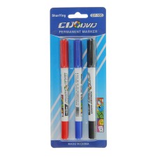 A set of markers for CD/DVD of bilateral 3 colors 0.7/2 mm on a blister (red, black, blue)