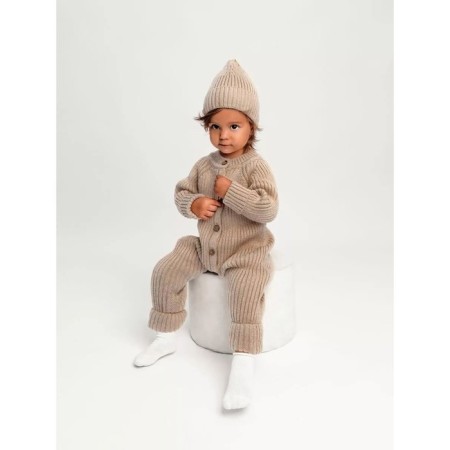 Knitted Knitted Pure Love Tot, demi -season, height 68 cm, beige color-1