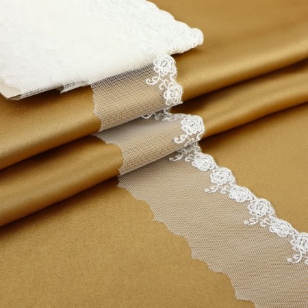 Lace on a grid, 60 mm × 9 ± 0.5 m, white color