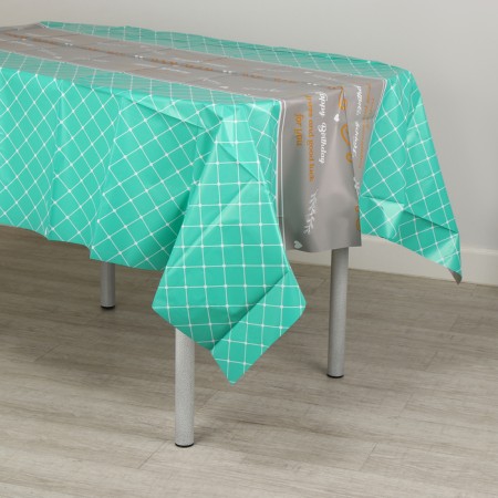 The tablecloth "Squares", 137 × 183 cm., Green color-2