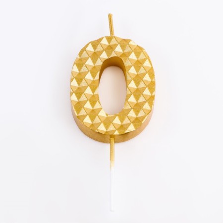 Candle in the cake on the skewer "honeycomb", the number is 0, 7 cm, gold-2